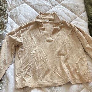 Cream Long Sleeve Top